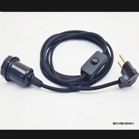 Kit rabicho com 1,80 mts , interruptor e soquete cabo revestido em tecido. pendente-Abajur