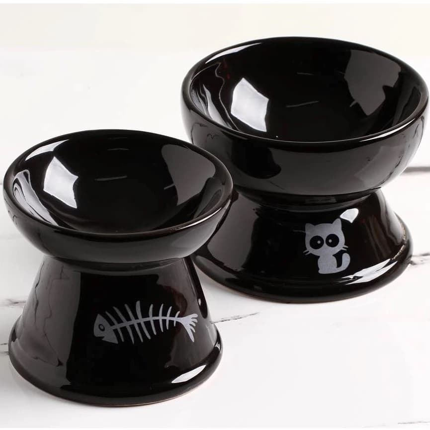 Comedouro Elevado Gatos Cerâmica Luxo Bebedouro Cerâmica Pet Elevado Anti Formigas Higiênico Prático