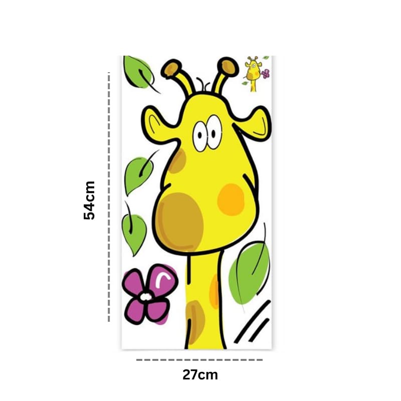 Adesivo Decorativo Girafa com Flor Roxa – 54x27cm