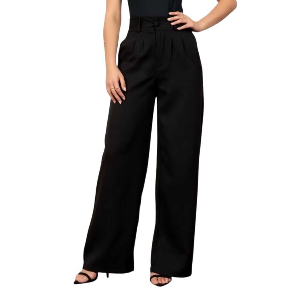 Calça Alfaiataria Feminino com ziper na bolso lateral  Lançamento Moda Luxo Elegancia Social