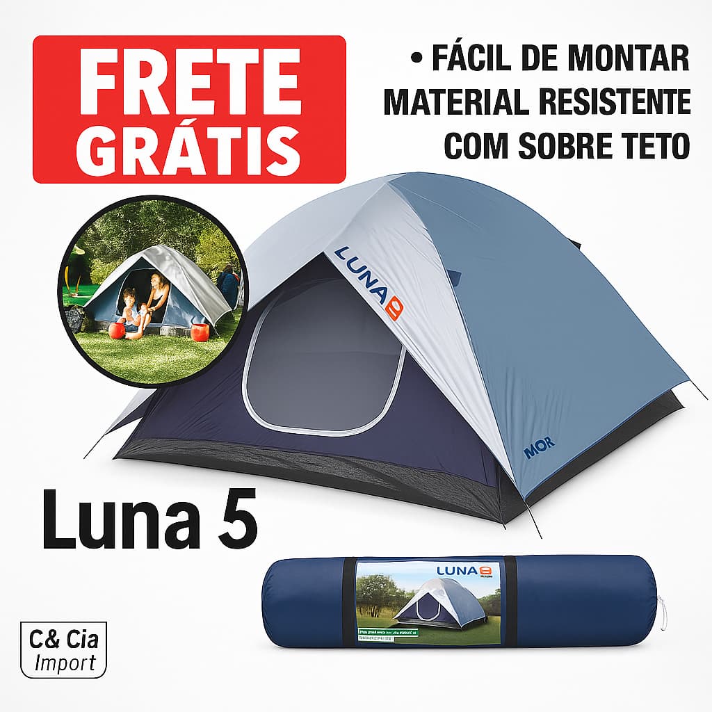 Barraca Camping Luna 5 Lugares Grande 5 Pessoas