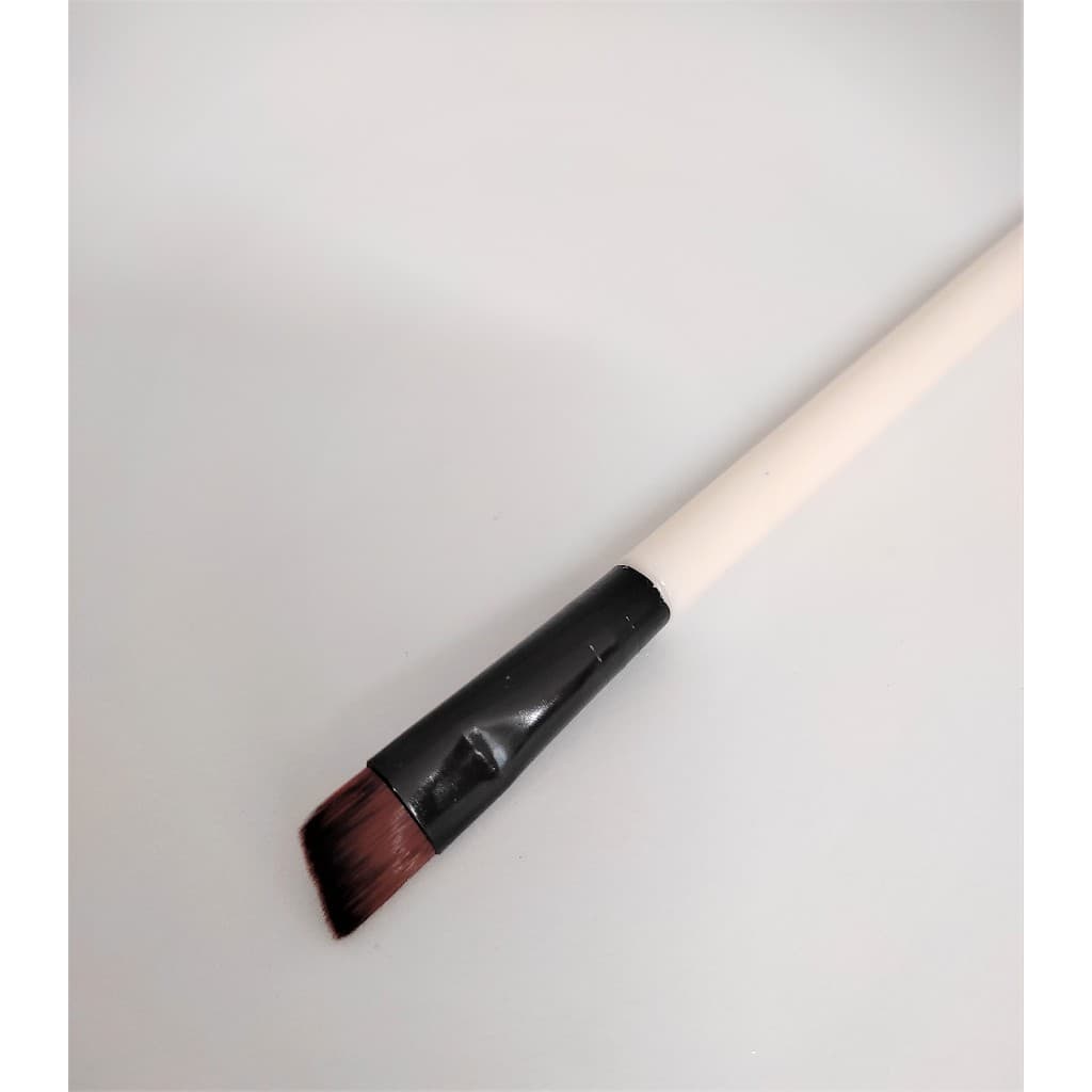 Kit com 3 Pincéis Profissionais 2 em 1 Chanfrado Para Maquiagem/Sobrancelhas