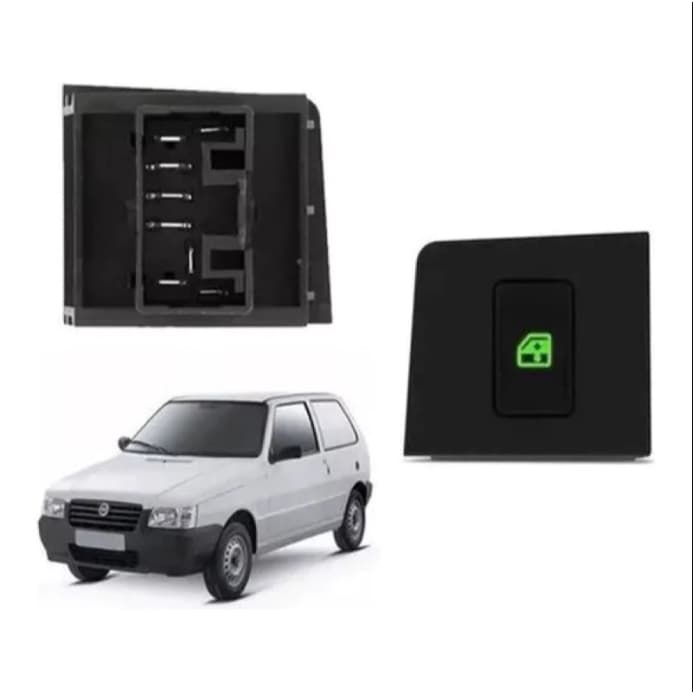 Botão Interruptor Vidro Elétrico Uno Verde Simples Direito passageiro