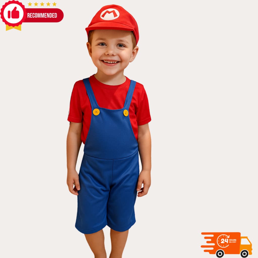Fantasia Menino Mario Roupa Encanador Carnaval Festa Aniversário Fantasia Mario Bros Infantil