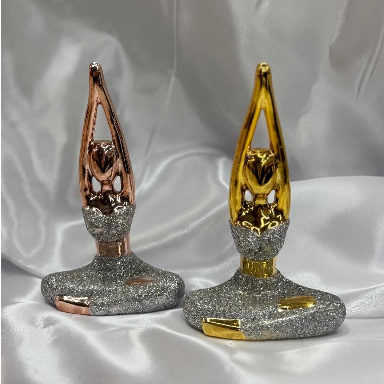 Enfeite Bailarina Decorativo com Gliter de Porcelana YZ002-014
