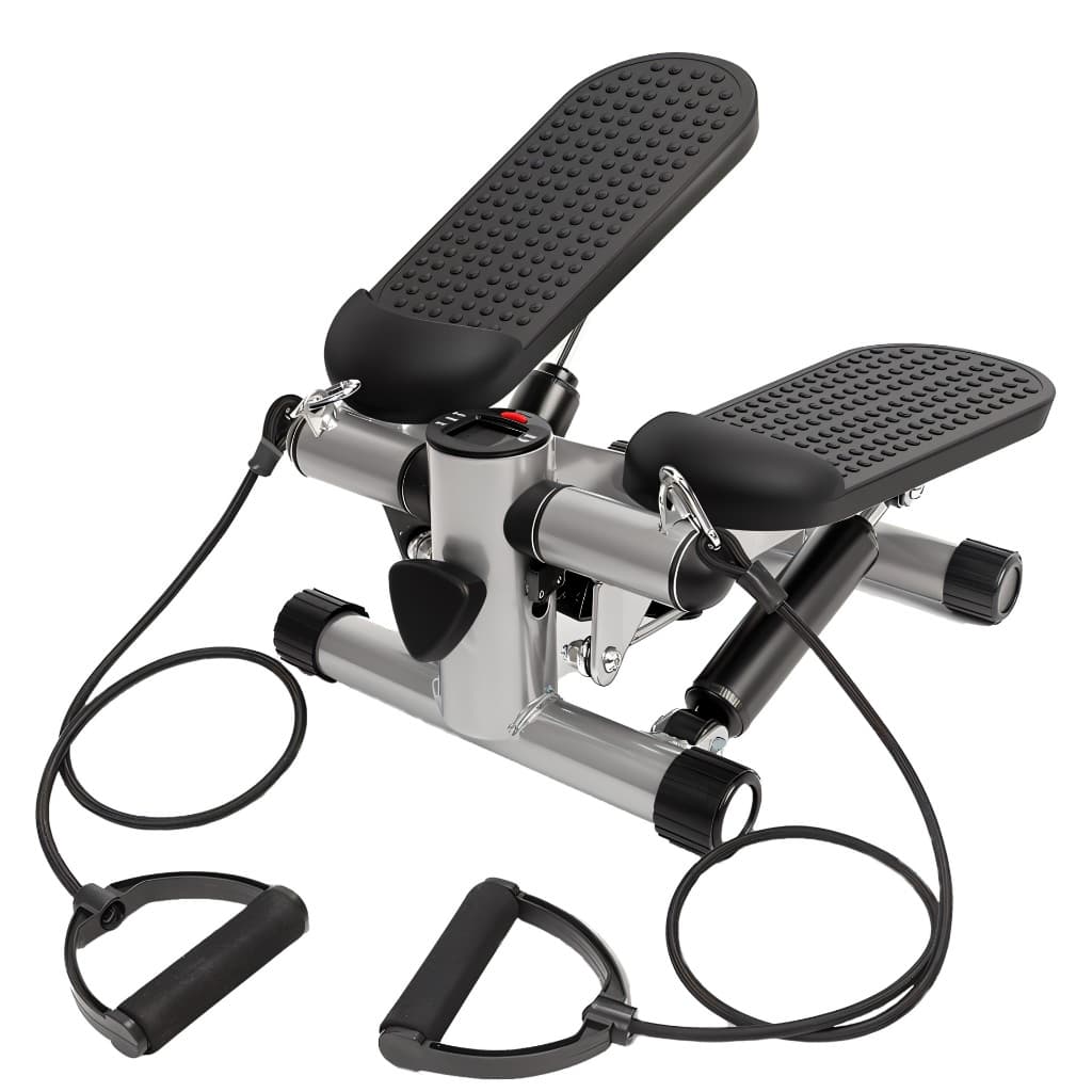 Mini Stepper com Elástico Monitor LCD Silencioso Até 120kg Exercício Casa JustGoFit