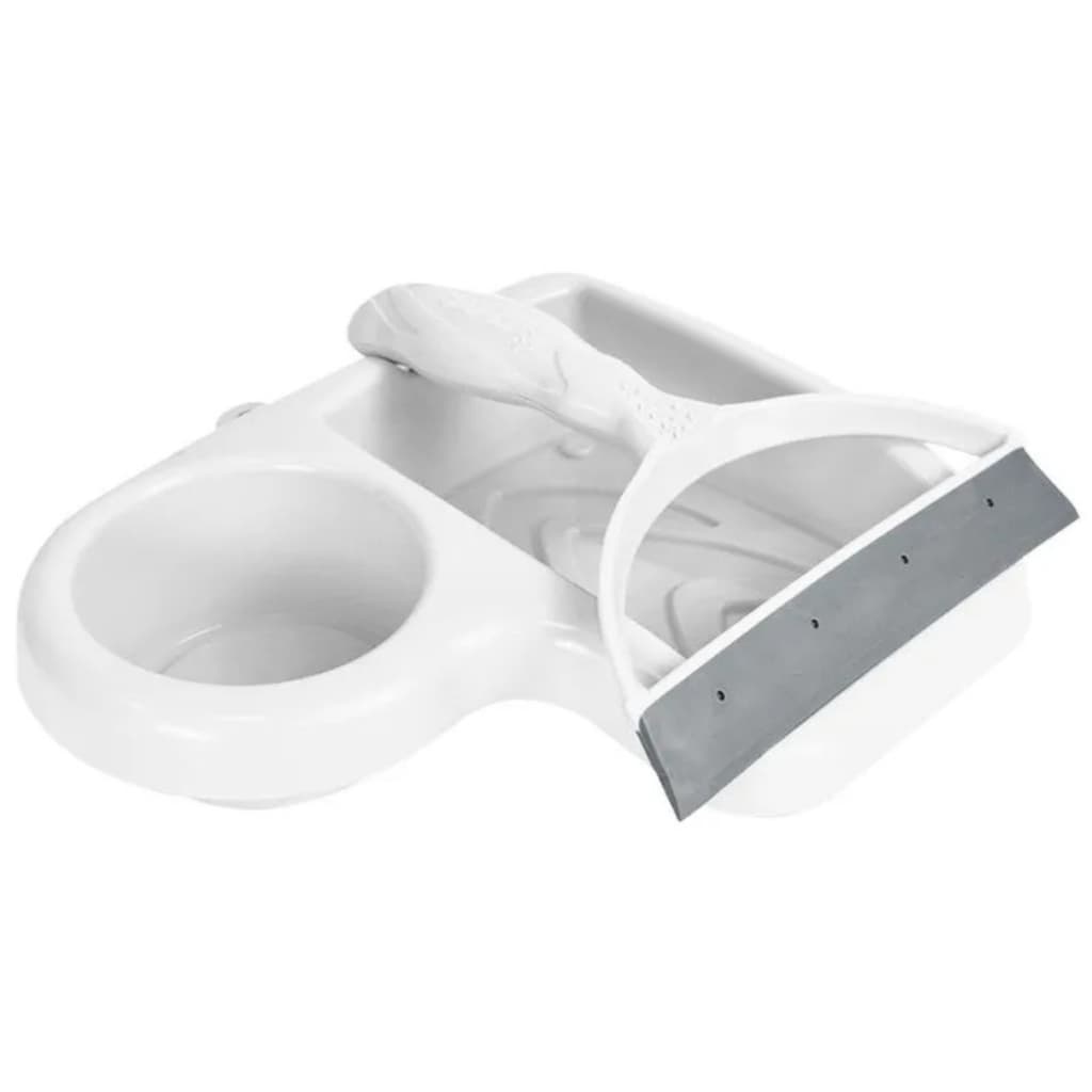 Kit Porta Detergente Com Rodinho Branco Para Pia Keita