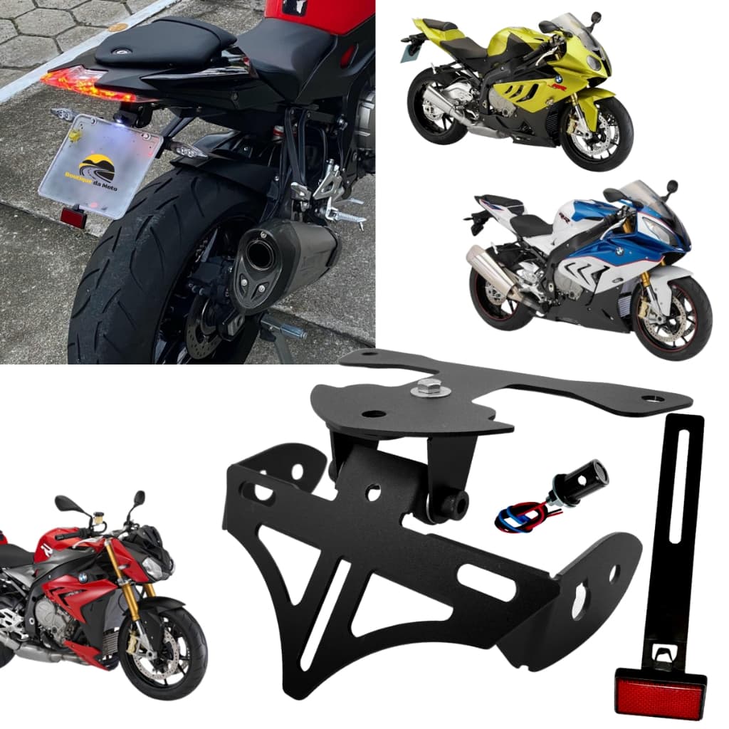 Eliminador de Rabeta S 1000RR Suporte de Placa Esportivo retratil Bmw S1000RR 2009 a 2019