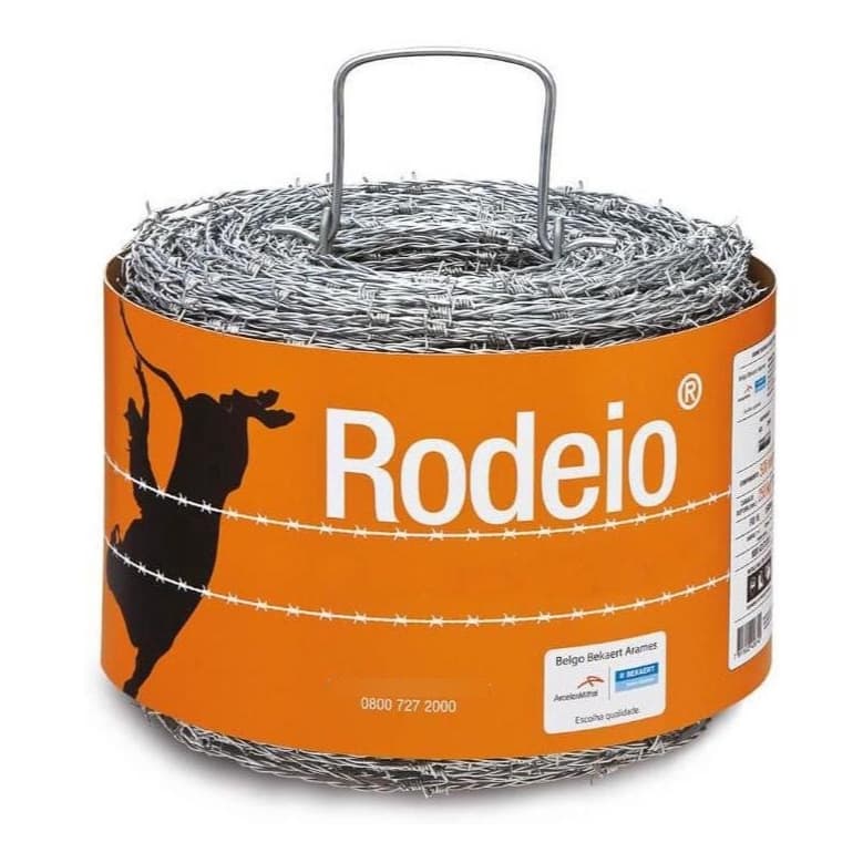 Arame Farpado Belgo Rodeio 100m Fio 16 Aço Galvanizado Alta Resistência Rural