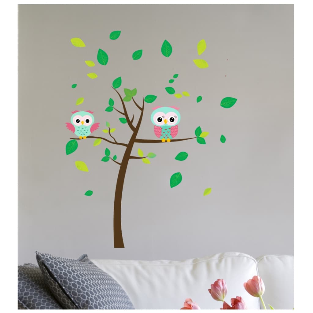 Adesivo Decorativo 54x27cm Dois Pássaros na Árvore