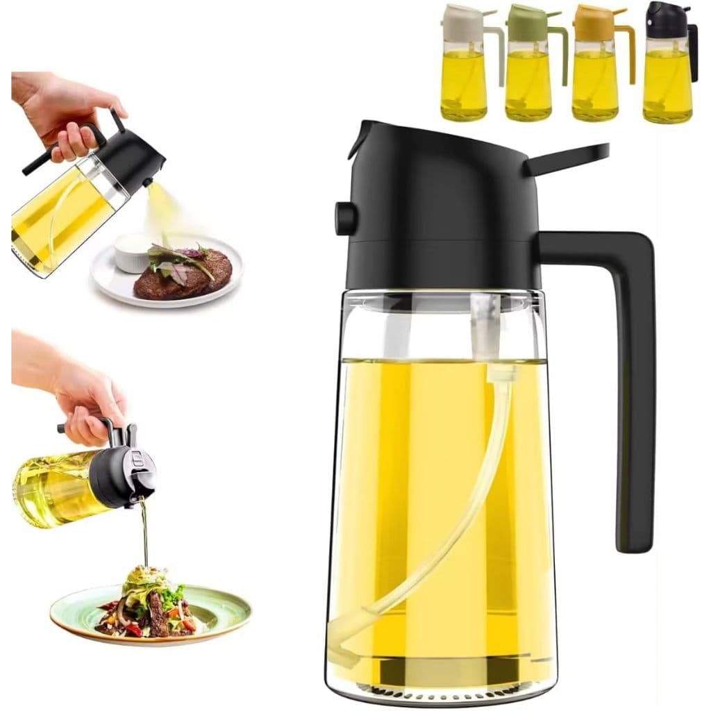 Dosador Dispenser Vidro Galheteiro 2 em 1 Pulverizador Borrifador Spray Dosador Azeite Vinagre 470mL