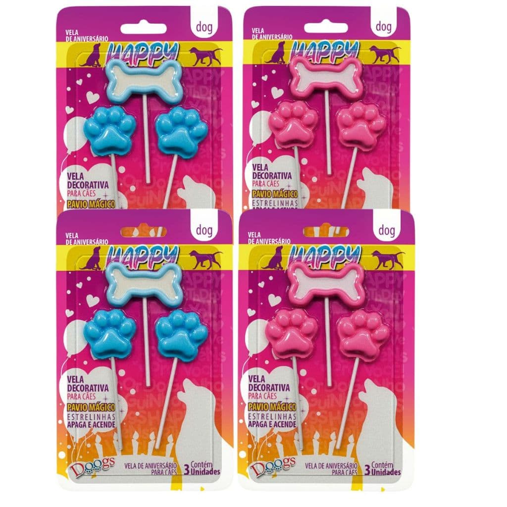 Vela Decorativa Para Cães Happy DOG com pavio mágico Estrelinha Apaga e Acende - Seu dog vai amar!!!