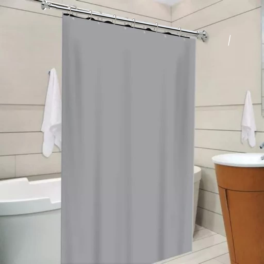 Cortina Box PVC Grosso Lisa Impermeável Antimofo Cores Solidas 1,38x1,98 Com Ganchos 100% polietileno