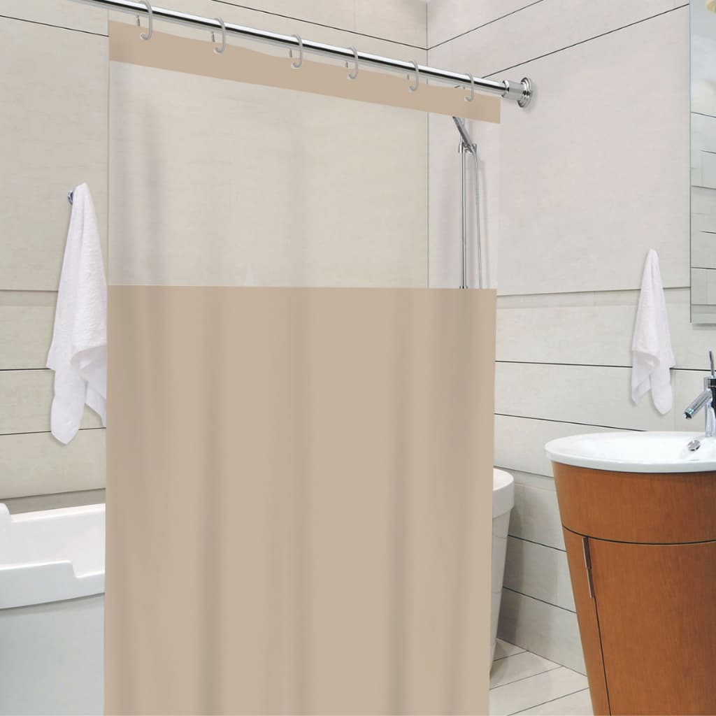 Cortina Box Banheiro Chuveiro Banheira De Vinil Com Visor Transparente Impermeável e Antimofo 1,38 x 1,98