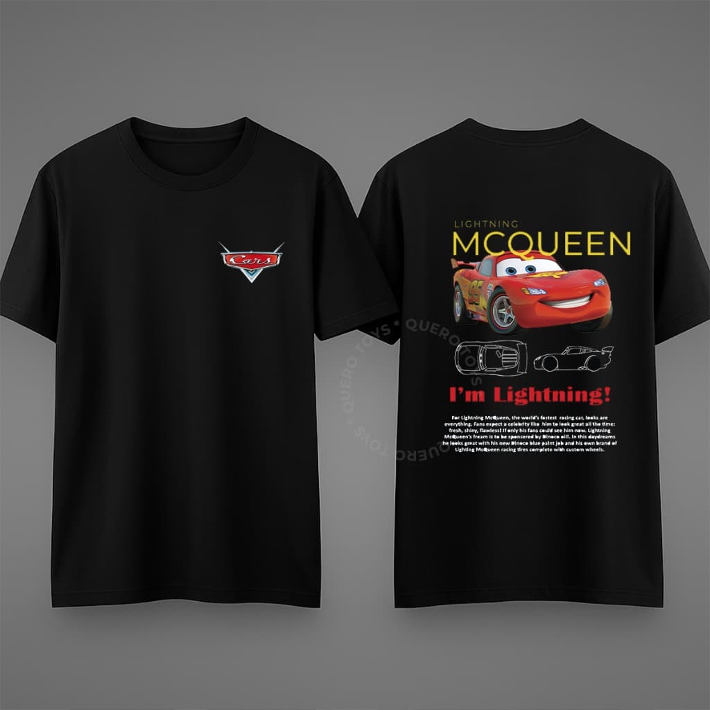 Camiseta Relâmpago Mcqueen Ou Sally Camisa 100% Algodão Estampa Grande
