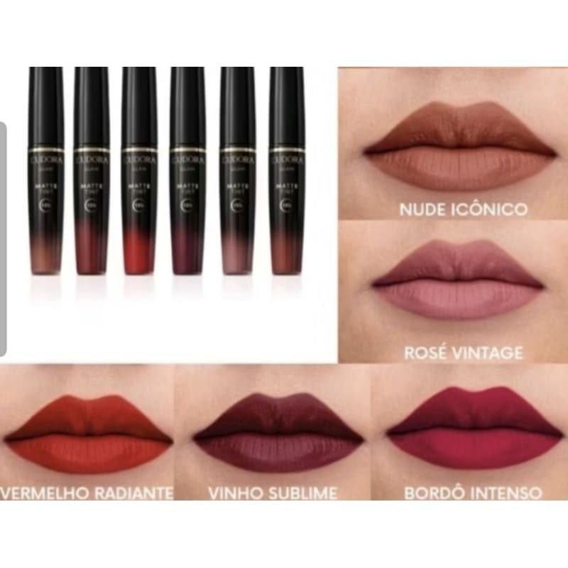 Lançamento BATOM Líquido Glam Matte Tint 4g Eudora