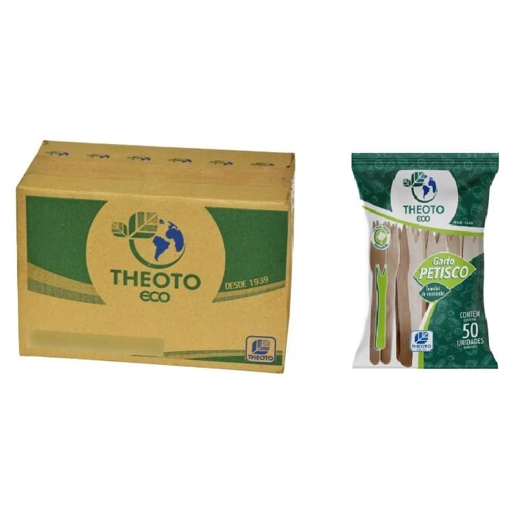 Garfinhos de Madeira para Petiscos 12cm Theoto Eco Caixa 1000 Unidades