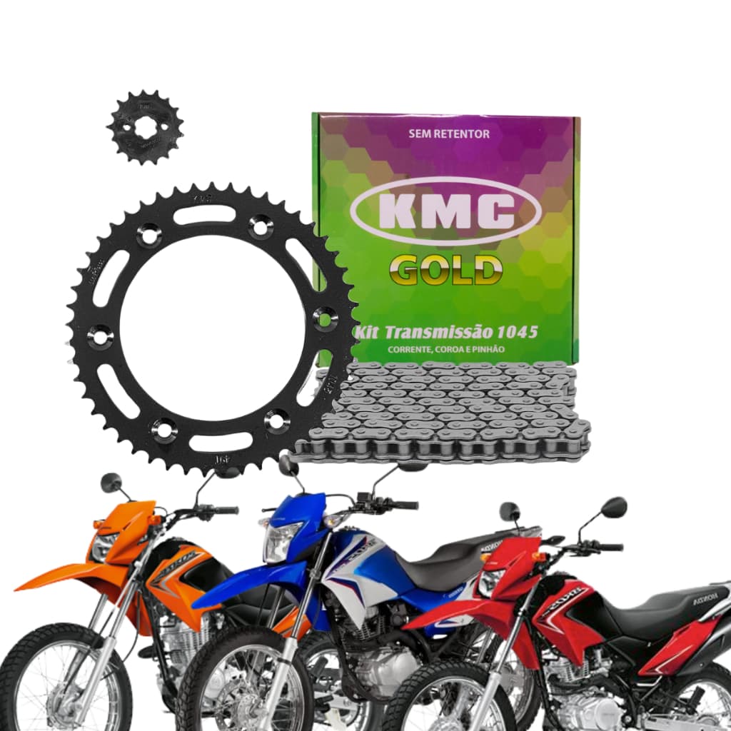 Kit relaçao Nxr bros 150 2006 2008 20010 2012 2014 2015 kmc gold