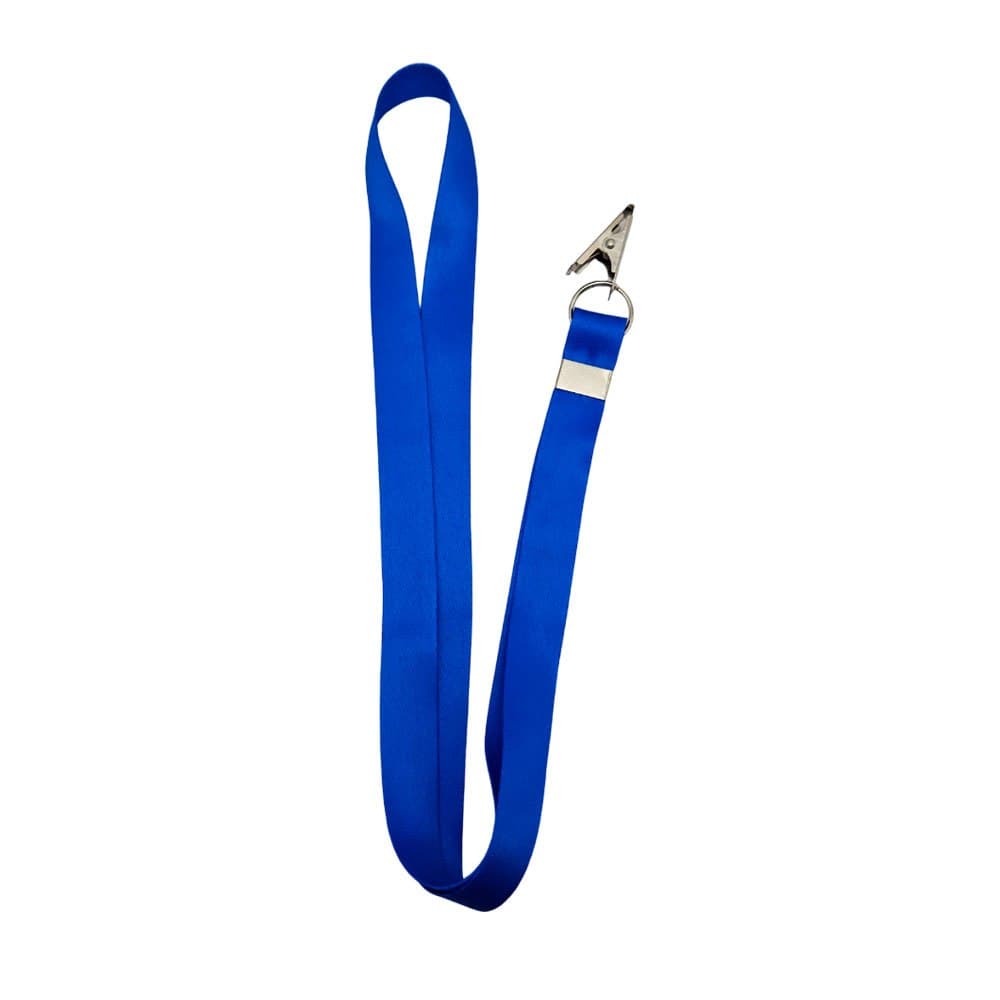 20 Cordões para Crachá Com Jacaré - 20mm - Azul