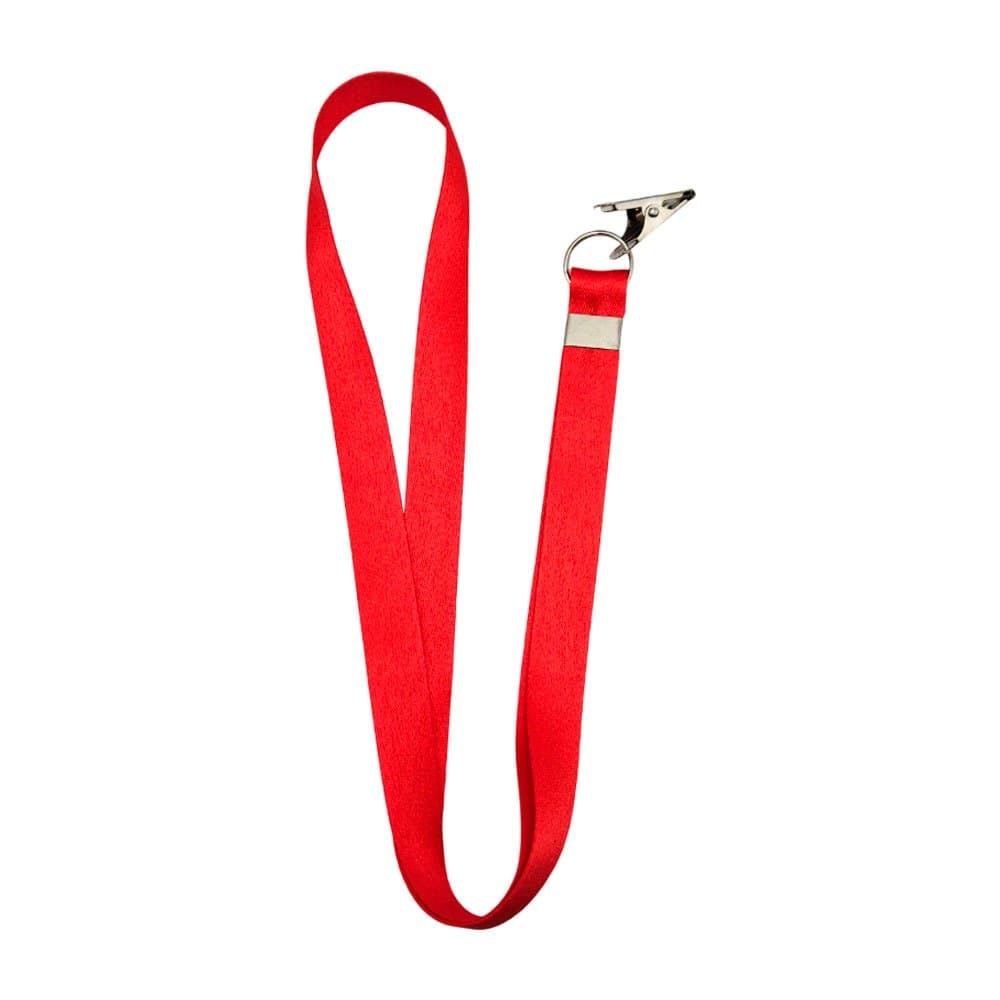20 Cordões para Crachá Com Jacaré - 20mm - Vermelho
