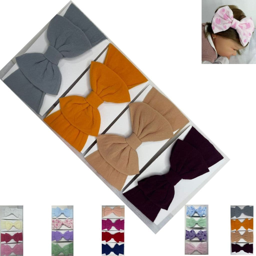 Kit 4 Turbante para Bebê na Meia de Seda (RN até 6 meses)
