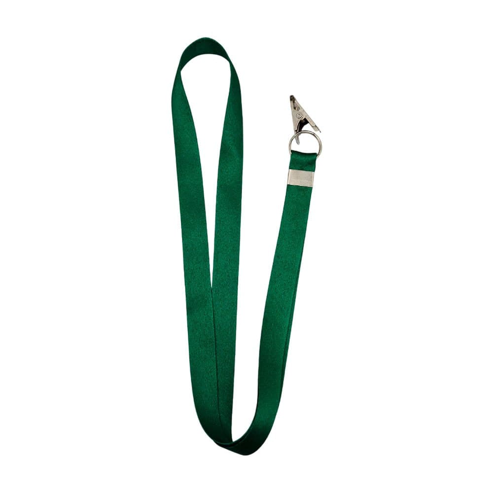 50 Cordões para Crachá Com Jacaré - 20mm - Verde Bandeira