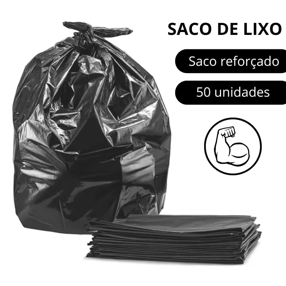 Saco De Lixo 100 Litros Preto Reforçado Resistente Direto da Fábrica