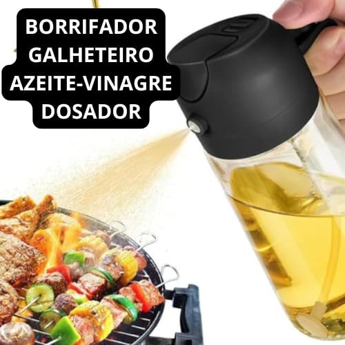 2 em 1: Borrifador Galheteiro Azeite Vinagre 470Ml de Vidro com Bico Dosador - Envio SORTIDO