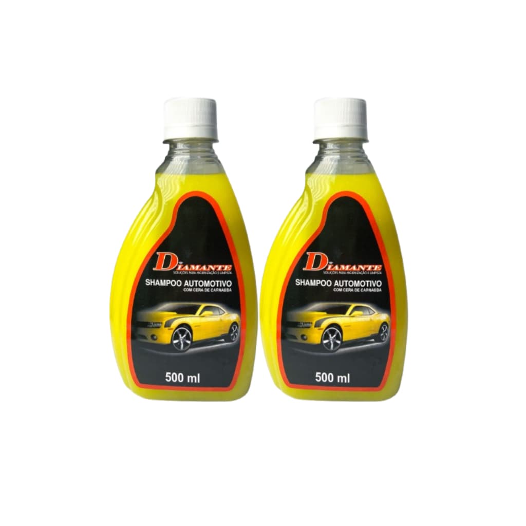 Shampoo automotivo com cera de carnaúba pH neutro para lavagem de carro e moto - 2 unidades de 500ml