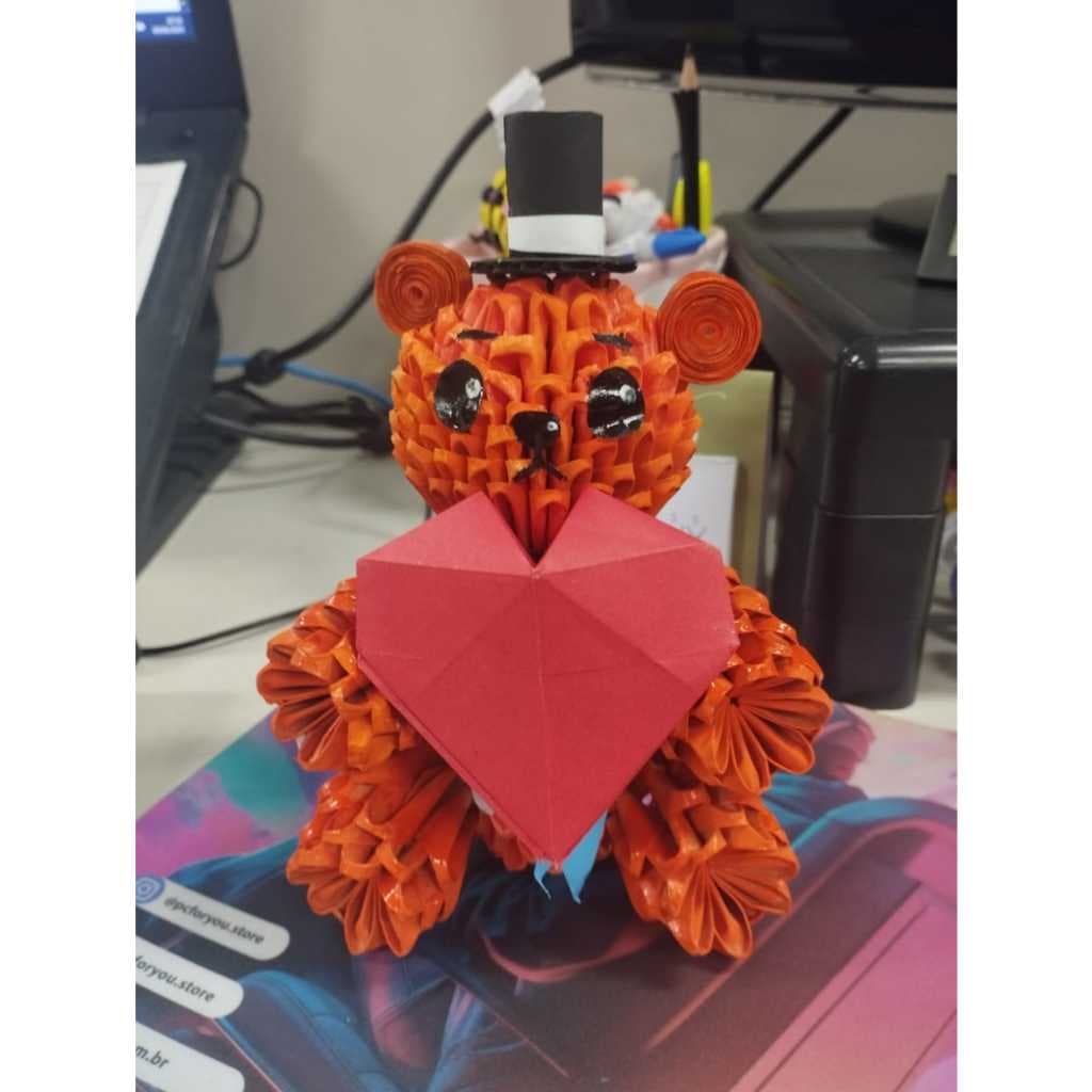Urso de Origami 3D com Coração | Dia dos Namorados