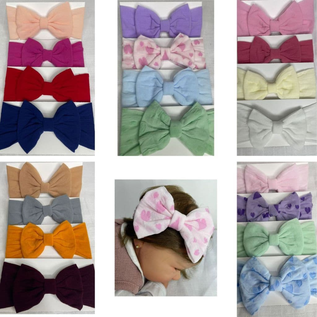 Kit 4 Turbante para Bebê na Meia de Seda (RN até 6 meses)