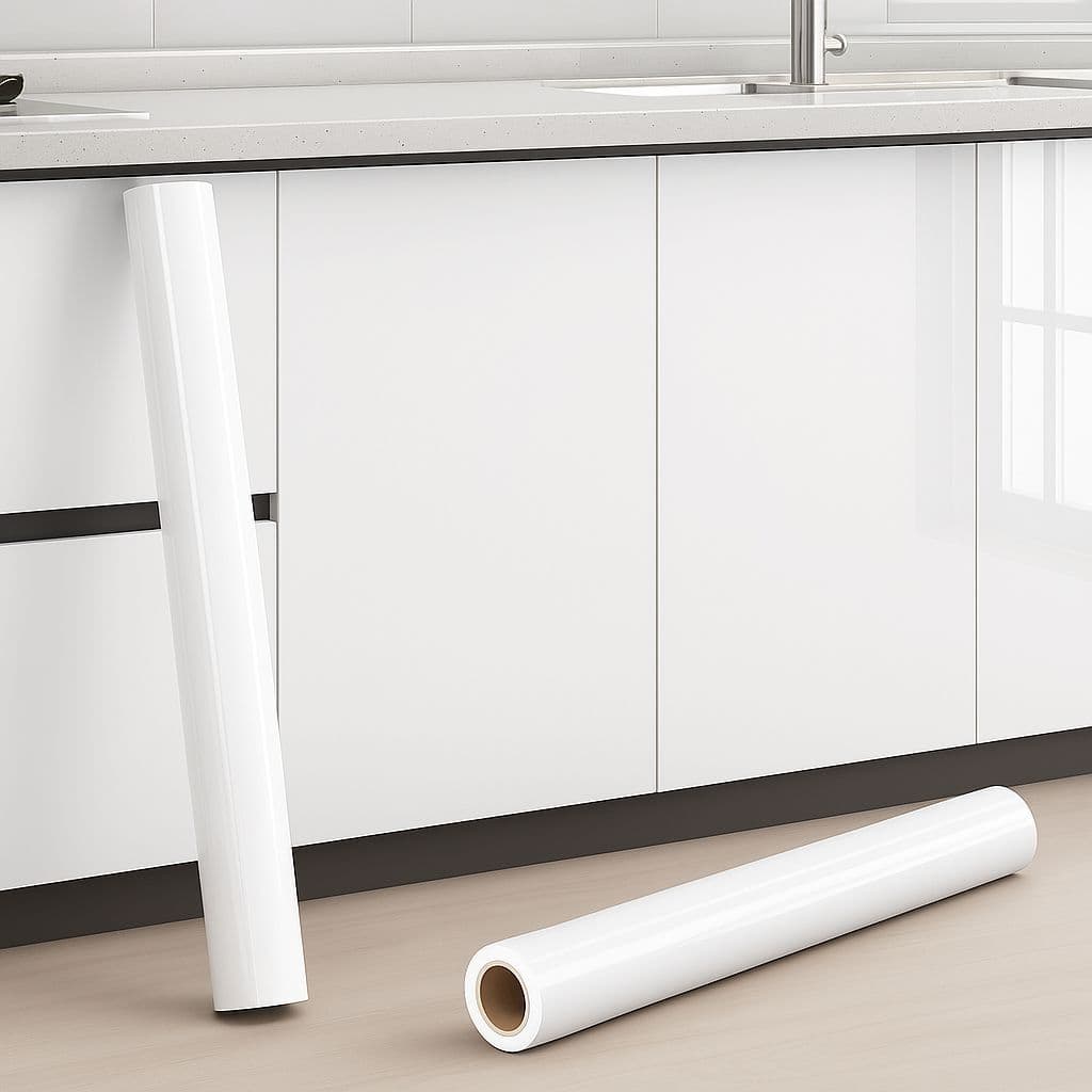 Papel Adesivo Branco Papel Contact Para Envelopamento de Guarda-Roupas e Móveis Fácil Aplicação