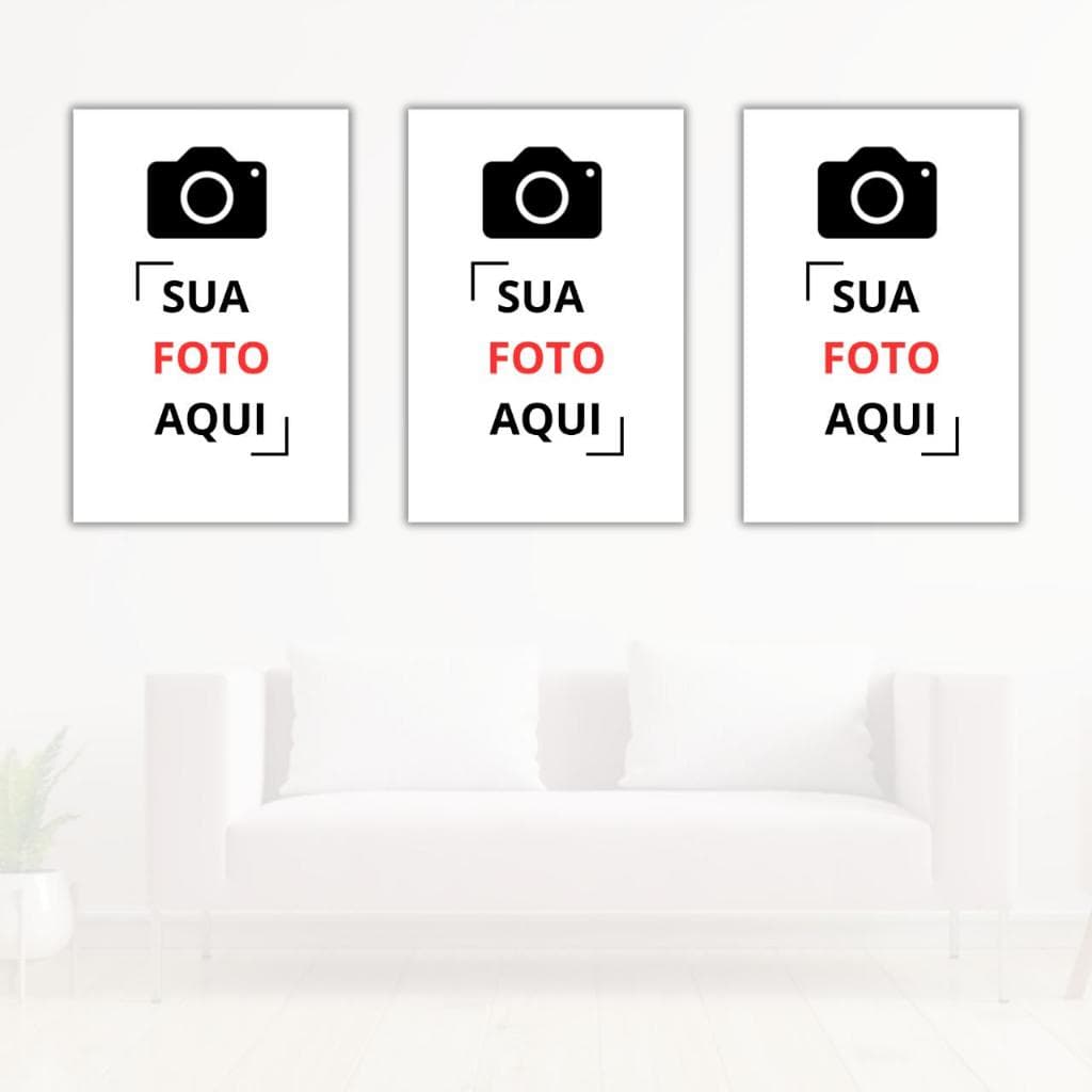 Kit 3 quadros decorativo personalizado com sua foto presente lembranças decoração quarto