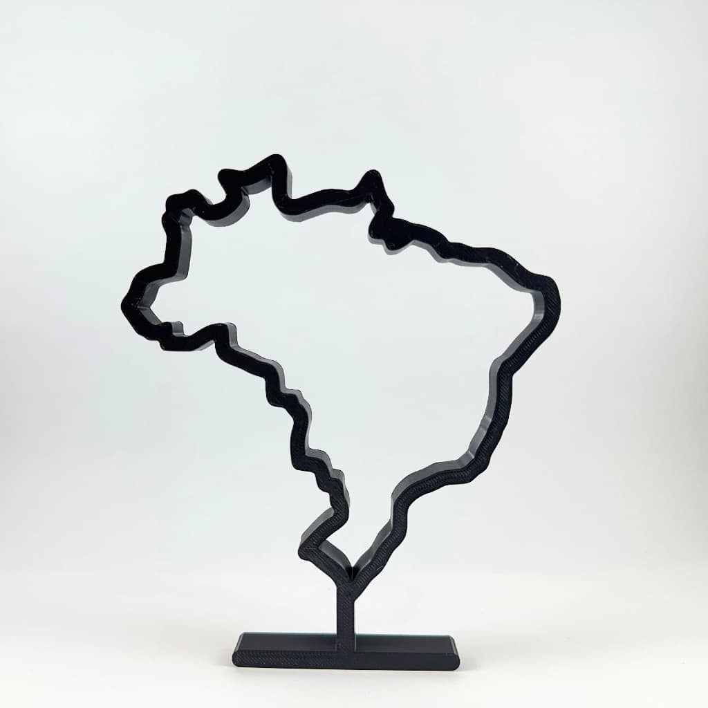 Escultura Mapa Brasil Decorativa, escritório, casa - Zately