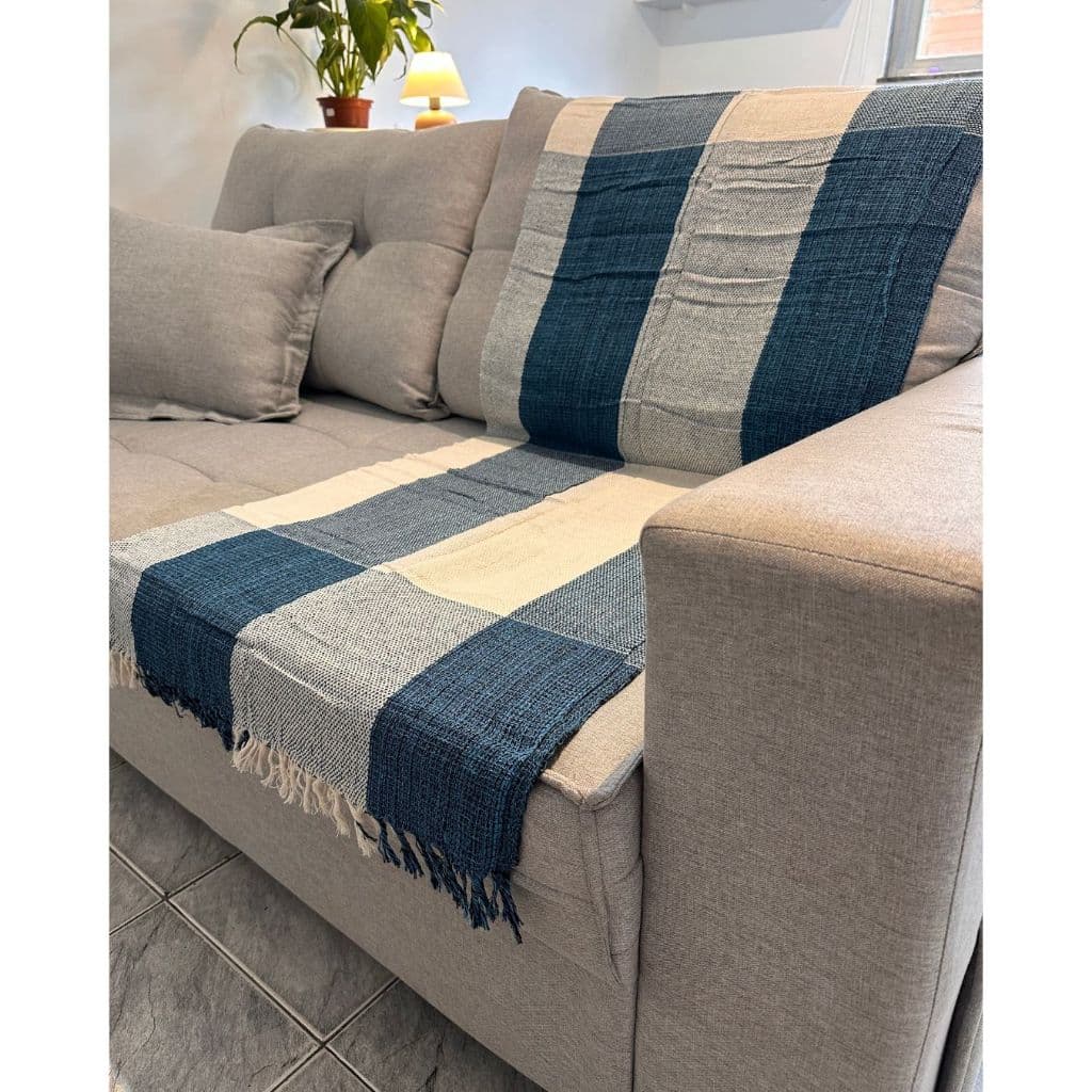 Manta Para Sofá Luxuosa Decoração Sala| Tamanho 210X120 | King Grande Protetora, 100% Algodão