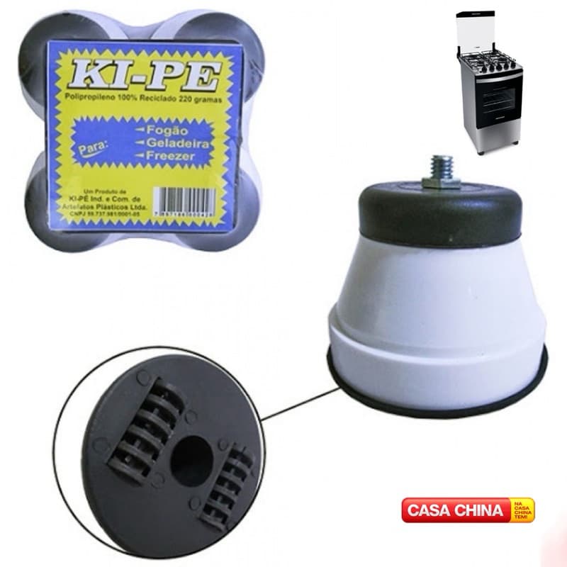 Jogo 4 Pés Para Fogão e Geladeira Plástico - KI-PÉ
