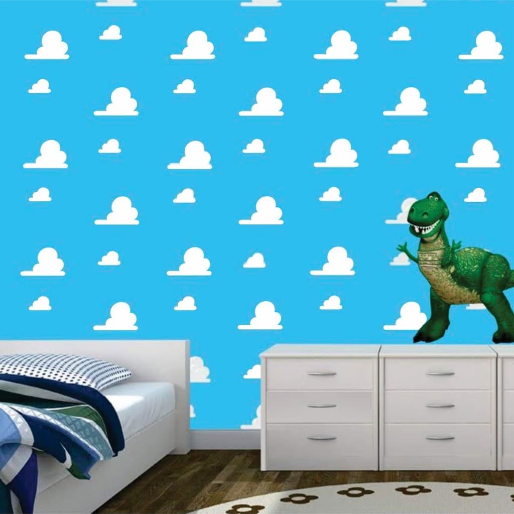 152 ADESIVO PAREDE NUVENS TOY STORY KIT NUVENS BRANCAS + 112 ESTRELAS QUARTO BEBÊ autocolante