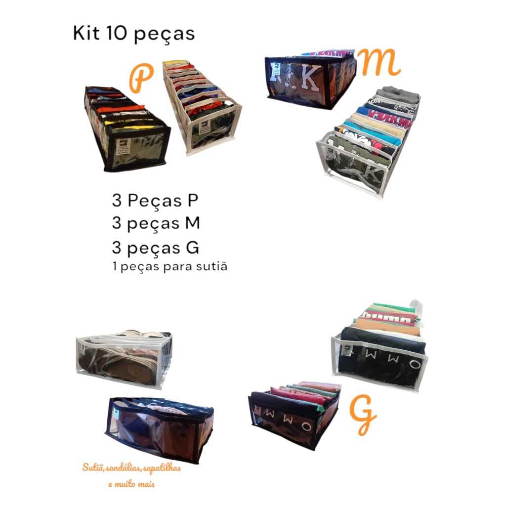Colmeias Organizadora Kit P - M - G - SUTIÃ Organize Gavetas e Guarda Roupas