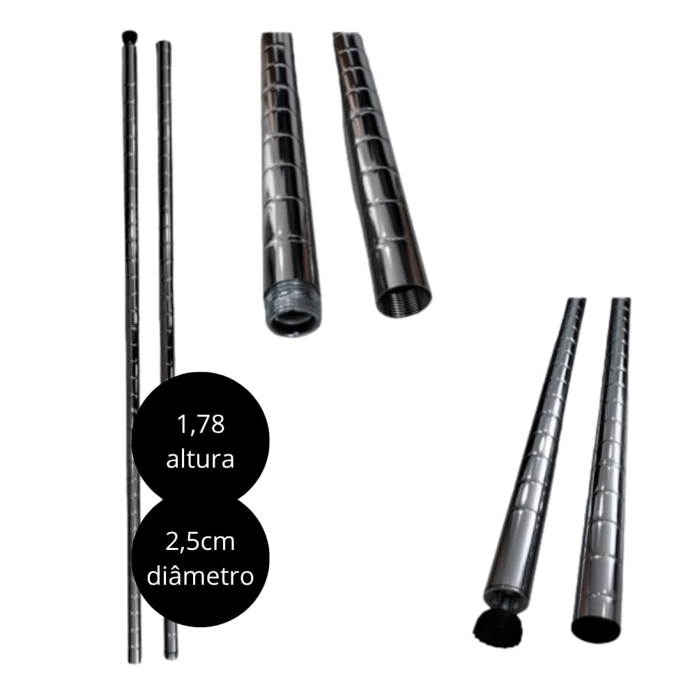 Kit 4 Hastes 2,5 diametro p estantes Aramadas Nsf 178Alt