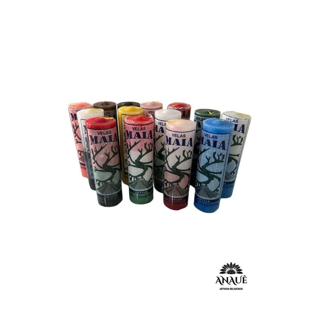 Kit de Velas Maia 198g coloridas Umbanda/Candomblé