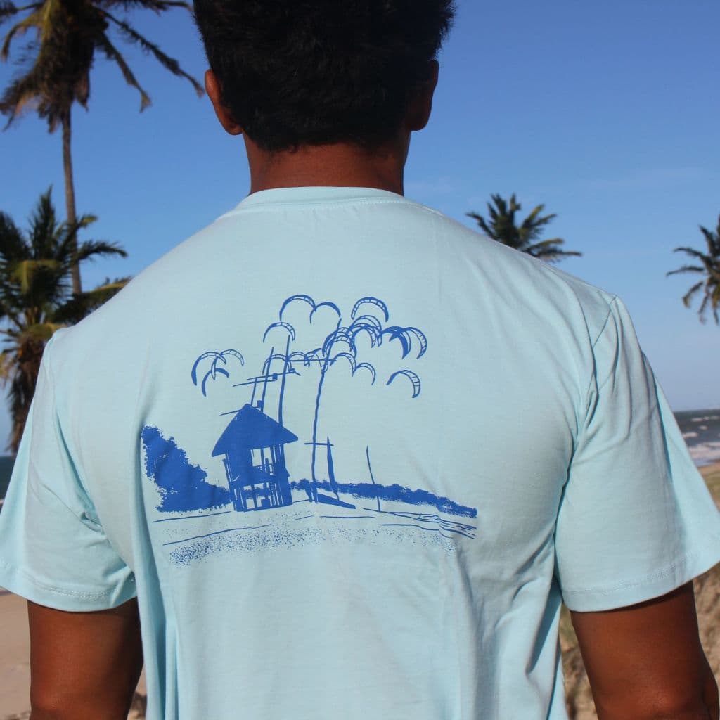 Camiseta Masculina Kaia Cumbuco T-shirt Kite Surf Praia Algodão Estampa Exclusiva Nordestina Verão