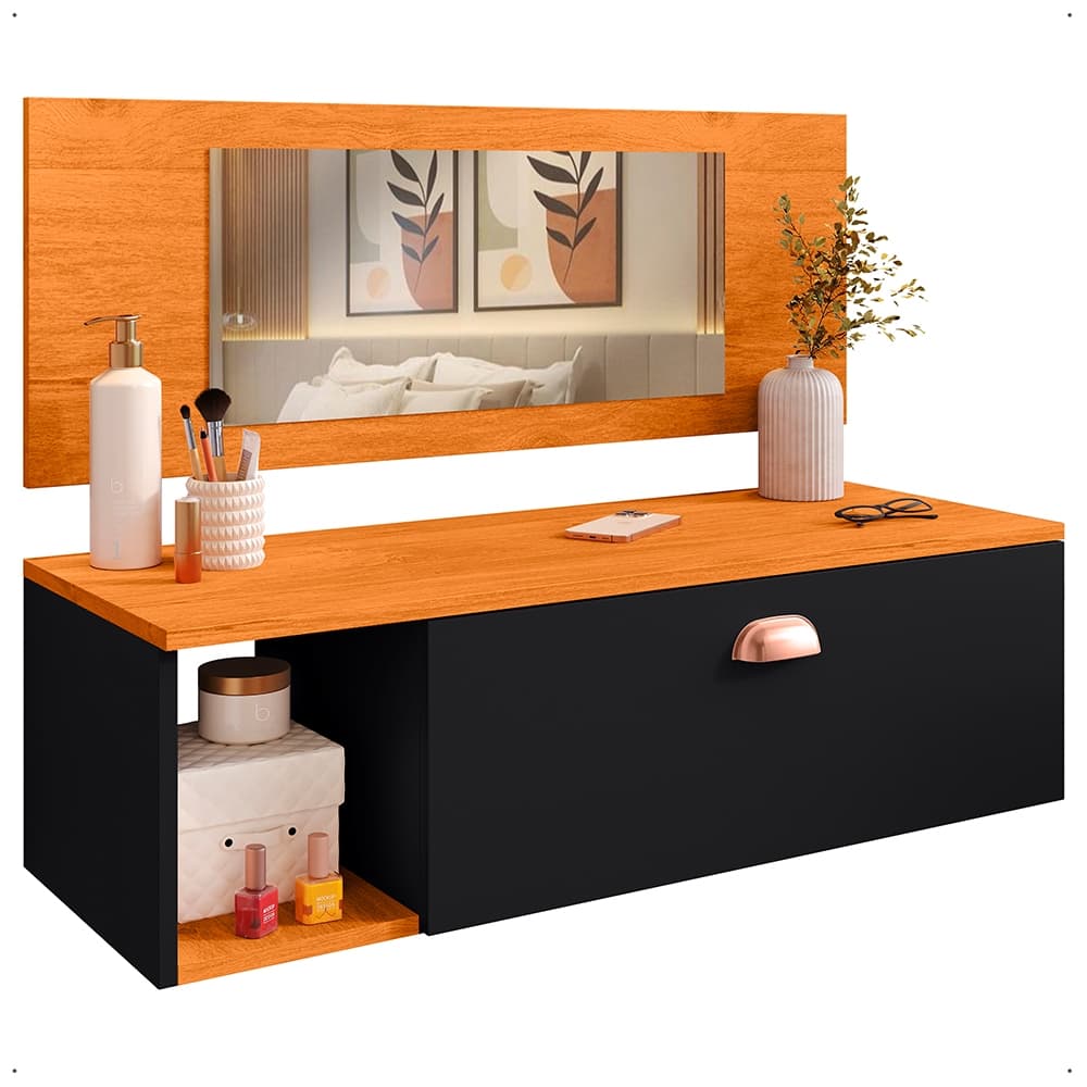 Penteadeira Camarim Suspensa Joy Make Up Com Espelho e Gaveta Varias Cores!!