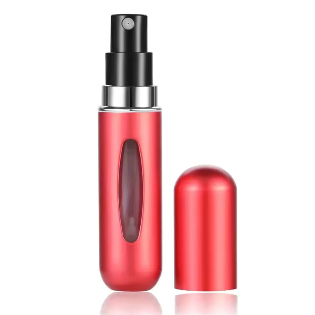 Frasco Porta Perfume 5ml Recarregável de Plástico 8x1,5cm Cores Variadas, Ideal para Viagem e Bolsa