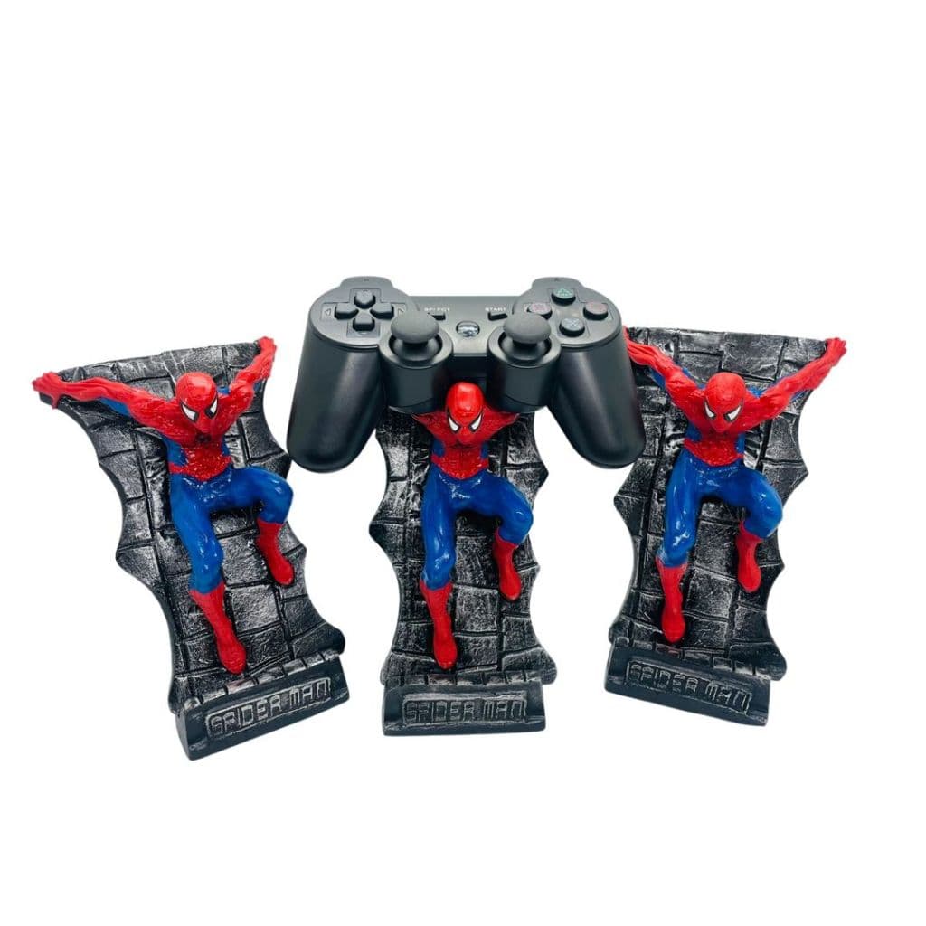 Boneco e Suporte de Controle Homem Aranha Cenário Parede Spider Man Estatua Colecionável de Resina