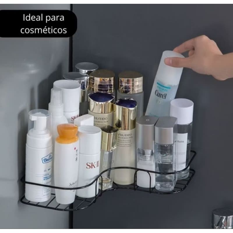 Suporte Organizador De Metal Para Banheiro Cozinha Prateleira Porta Shampoo