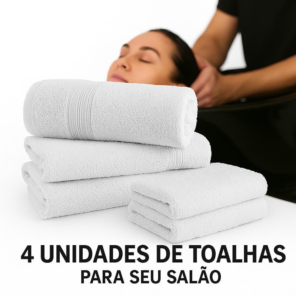 Kit 4 Toalhas Profissionais 45x90cm – Salão e Domiciliar – 100% Algodão