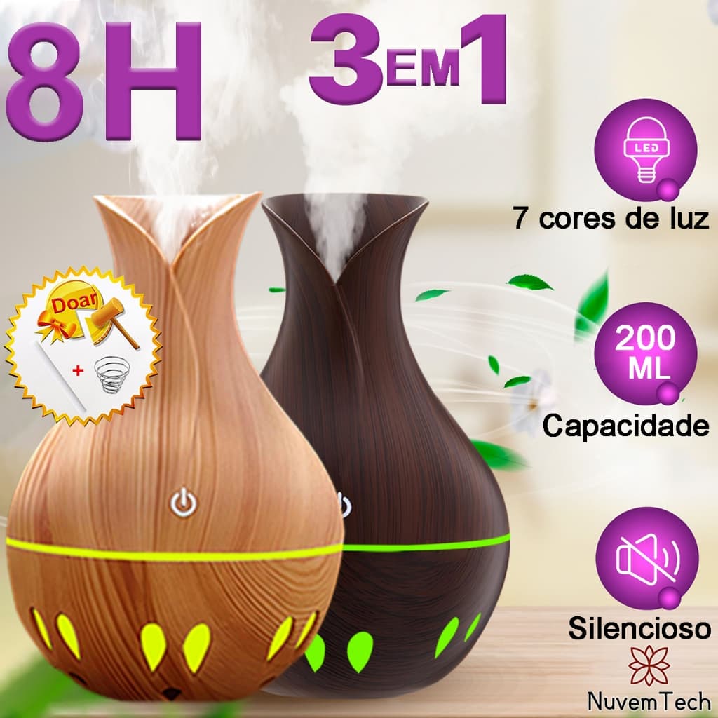 Kit2 Kit3 Umidificador De Ar E Aromatizador De Ambiente USB Difusor De Aromas Ultrassônico Purificador Para Quarto