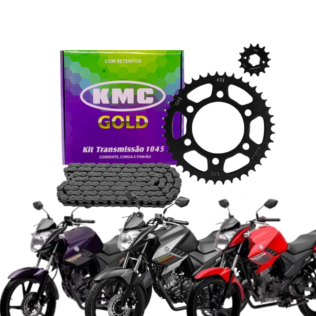 Kit relaçao Fazer 150 Factor 150 com retentor 2014 2016 2018 2020 2022 2023 2025 kmc gold
