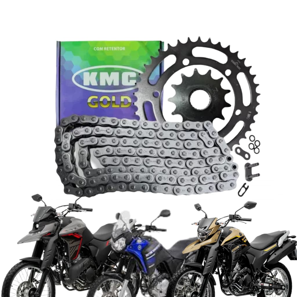 Kit relaçao Xtz lander 250 tenere 250 com retentor de 2006 ate 2025 kmc gold