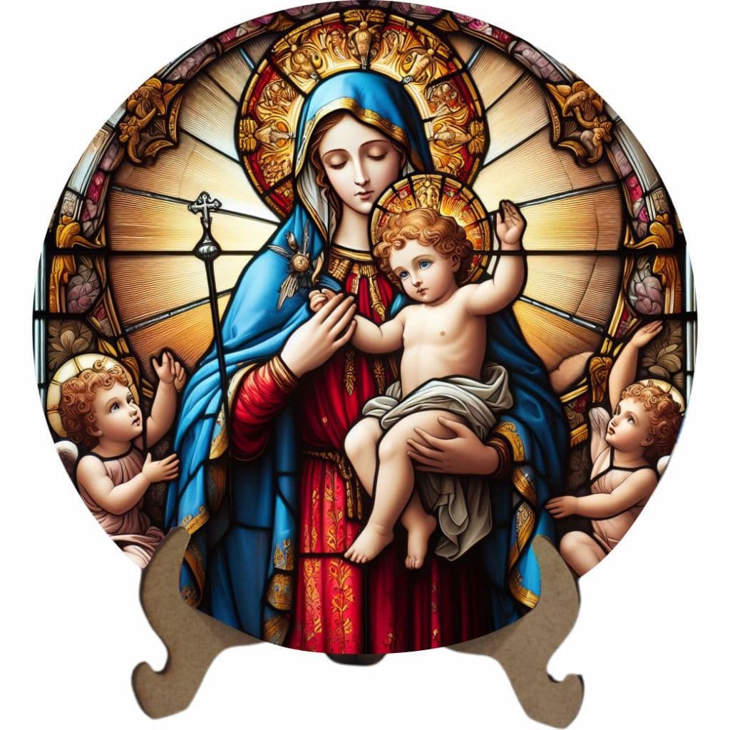 Mandala Nossa Senhora do Perpétuo Socorro - Arte Estilo Vitral